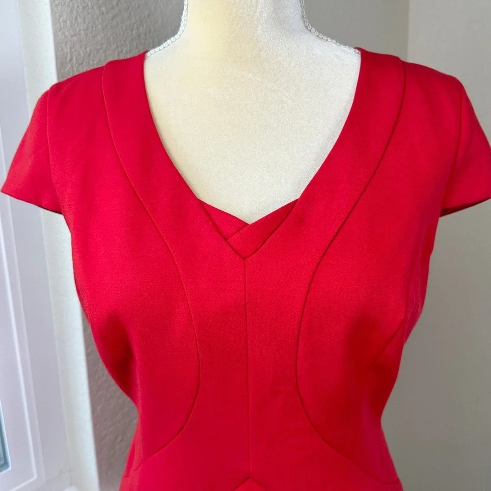Brooks Brothers Sheath Dress Womens 8P‎ Red Wool Blend Classic Chic Business